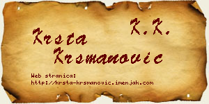 Krsta Krsmanović vizit kartica